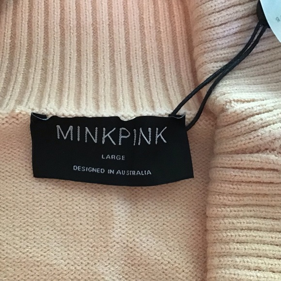 MINK PINK Off The Shoulder Long Flare Sleeve Kaia Sweater Size Large - Picture 5 of 7